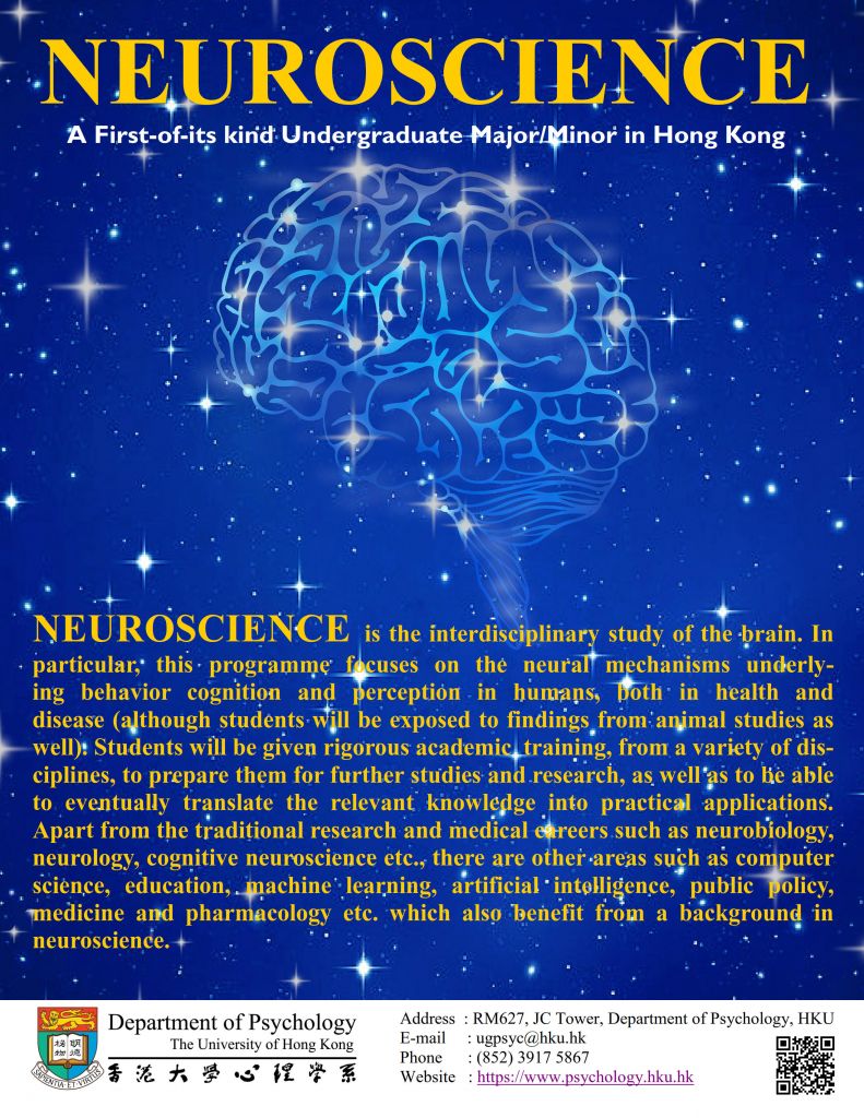 Launched the first multi-disciplinary Major/Minor in Neuroscience under the Bachelor of Social Sciences curriculum in Hong Kong