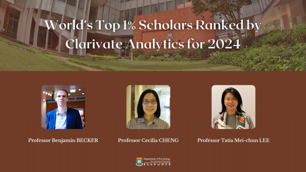 World's Top 1% Scholars Ranked by Clarivate Analytics for 2024