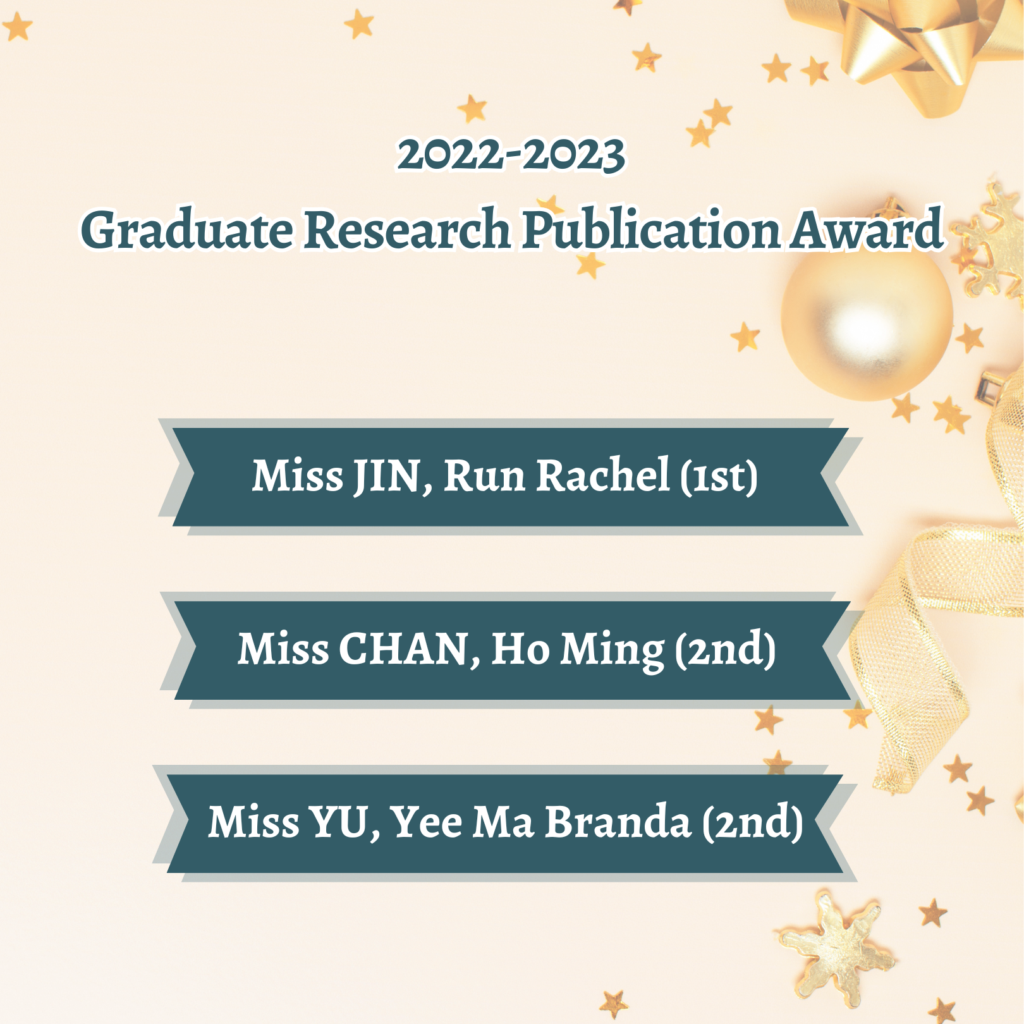 2022 2023 Graduate Research Publication Award Hku Department Of