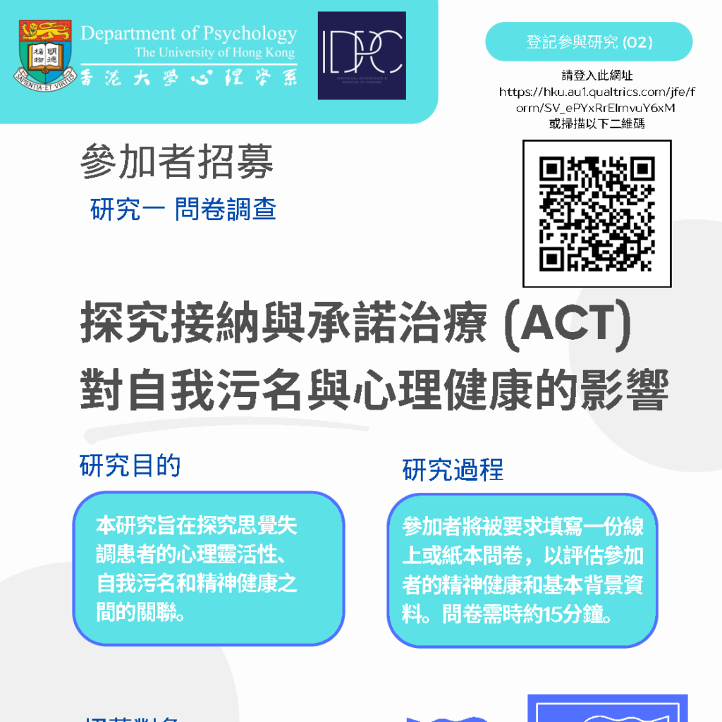 探究接納與承諾治療 (ACT)對自我污名與心理健康的影響 探究接納與承諾治療 (ACT)對自我污名與心理健康的影響