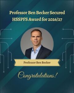 Professor Ben Becker Secured HSSPFS Award for 2026/27